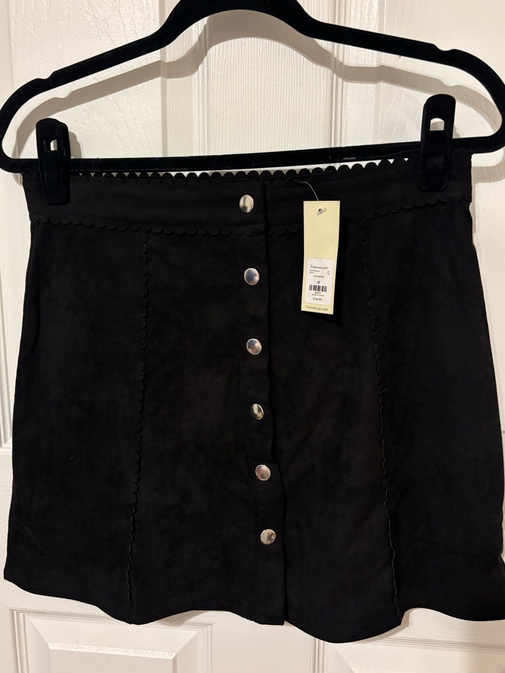 Francesca's Collections Black Button-Front Mini Skirt